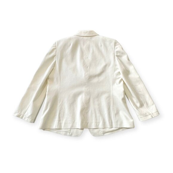 Akris Punto Scalloped Sleeve Blazer,  White/Ivory, Size‎ 12 - Picture 7 of 16